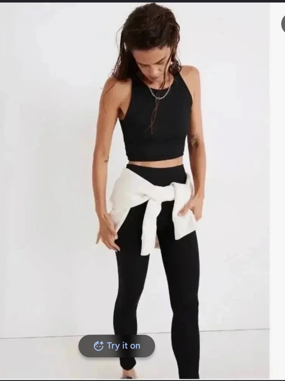 Madewell MWL Women's racer back Athletic Crop Tank Top Size S NWT